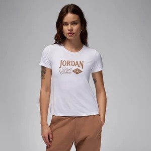 Zdjęcie produktu T-shirt damski o dopasowanym kroju z nadrukiem Jordan - Biel
