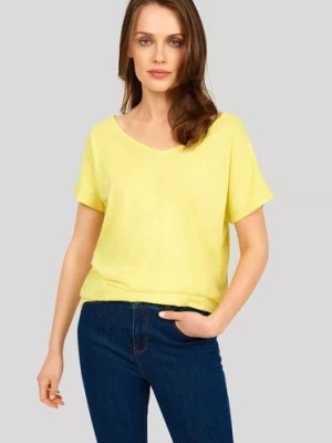 Zdjęcie produktu T-shirt damski z krótkim rękawem - żółty Greenpoint