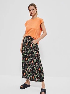 Zdjęcie produktu T-shirt damski z rozcięciem na plecach pomarańczowy Moodo