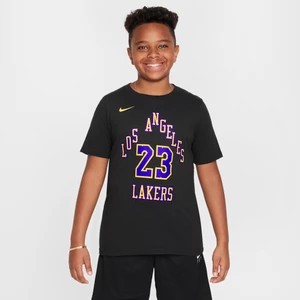 Zdjęcie produktu T-shirt dla dużych dzieci (chłopców) Nike NBA LeBron James Los Angeles Lakers City Edition - Czerń