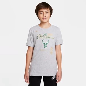 Zdjęcie produktu T-shirt dla dużych dzieci Nike NBA Milwaukee Bucks - Szary