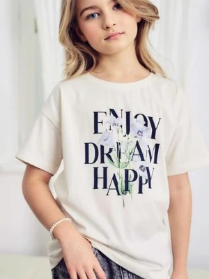 Zdjęcie produktu T-shirt dla dziewczynki - Enjoy, Dream, Happy- Lincoln&Sharks Lincoln & Sharks by 5.10.15.