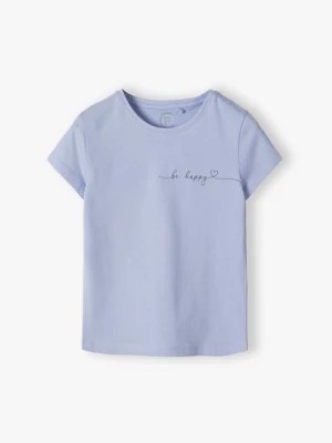 Zdjęcie produktu T-shirt dla dziewczynki niebieski z napisem - Be Happy Family Concept by 5.10.15.