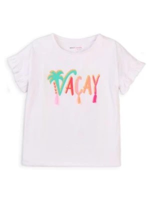 Zdjęcie produktu T-shirt dziewczęcy biały z kolorowym napisem Vacay Minoti