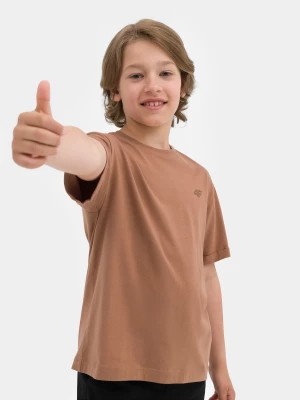 Zdjęcie produktu T-shirt gładki chłopięcy - brązowy 4F