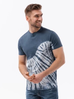 Zdjęcie produktu T-shirt męski bawełniany TIE DYE - ciemnoniebieski V4 S1617
 -                                    L
