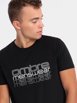Zdjęcie produktu T-shirt męski bawełniany z nadrukiem - czarny V3 OM-TSPT-0160
 -                                    XL