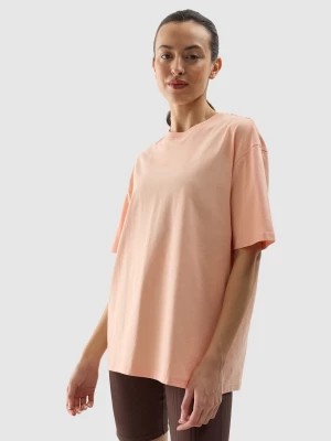 Zdjęcie produktu T-shirt oversize gładki damski - koralowy 4F