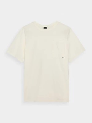 Zdjęcie produktu T-shirt oversize gładki uniseks - kremowy 4F