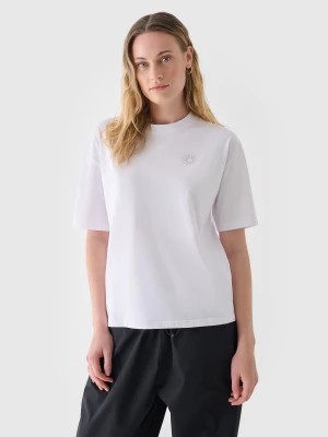 Zdjęcie produktu T-shirt oversize z nadrukiem damski - biały 4F