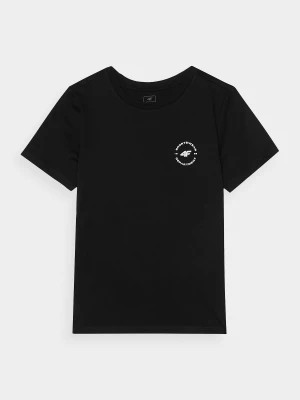 Zdjęcie produktu T-shirt regular gładki chłopięcy - czarny 4F