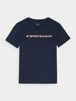 Zdjęcie produktu T-shirt regular z nadrukiem chłopięcy - granatowy 4F