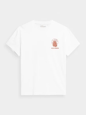 Zdjęcie produktu T-shirt regular z nadrukiem męski Outhorn - biały