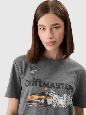 Zdjęcie produktu T-shirt regular z nadrukiem uniseks 4F x Drift Masters - szary