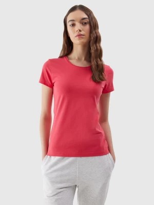 Zdjęcie produktu T-shirt slim gładki damski - czerwony 4F