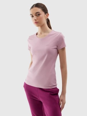 Zdjęcie produktu T-shirt slim gładki damski - różowy 4F