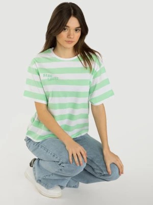 Zdjęcie produktu T-shirt w zielono-białe pasy