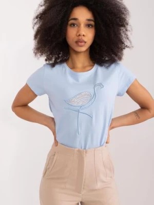 Zdjęcie produktu T-Shirt Z Bawełny jasny niebieski BASIC FEEL GOOD
