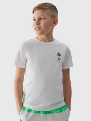 Zdjęcie produktu T-shirt z nadrukiem chłopięcy - biały 4F JUNIOR