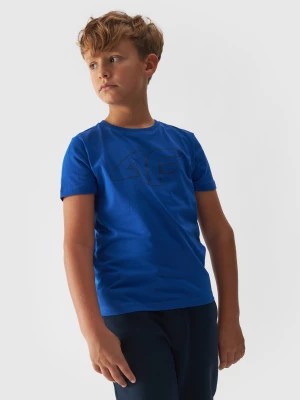 Zdjęcie produktu T-shirt z nadrukiem chłopięcy - kobaltowy 4F JUNIOR