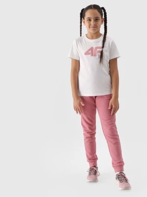 Zdjęcie produktu T-shirt z nadrukiem dziewczęcy - biały 4F JUNIOR