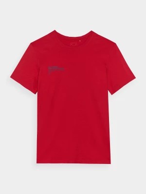 Zdjęcie produktu T-shirt z nadrukiem męski - czerwony 4F