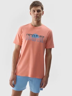 Zdjęcie produktu T-shirt z nadrukiem męski - pomarańczowy 4F