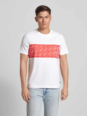 Zdjęcie produktu T-shirt z nadrukiem z logo model ‘KORS MESH STRIPE’ Michael Kors