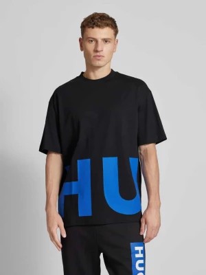 Zdjęcie produktu T-shirt z nadrukiem z logo model ‘Nannavaro’ Hugo Blue