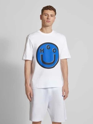 Zdjęcie produktu T-shirt z nadrukiem z logo model ‘Nimper’ Hugo Blue