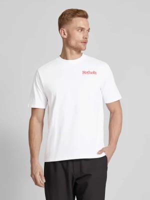 Zdjęcie produktu T-shirt z nadrukiem z logo model ‘Retro Logo’ Rotholz