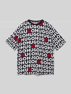 Zdjęcie produktu T-shirt z nadrukiem z logo na całej powierzchni HUGO