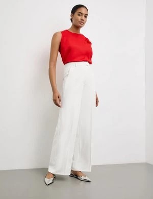 Zdjęcie produktu TAIFUN Damski Eleganckie spodnie z szerokimi nogawkami Biały Jednokolorowy