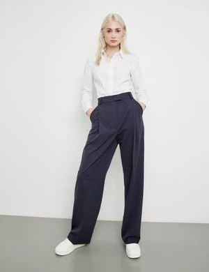 Zdjęcie produktu TAIFUN Damski Eleganckie spodnie z szerokimi nogawkami Niebieski Jednokolorowy