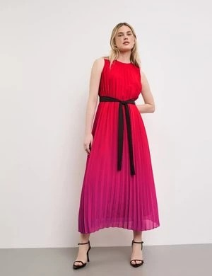 Zdjęcie produktu TAIFUN Damski Plisowana sukienka bez rękawów z cieniowaniem Bez rękawów Okrągły Czerwony Cieniowaniem
