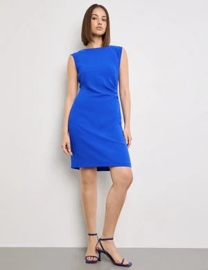 Zdjęcie produktu TAIFUN Damski Sukienka bez rękawów z plisowanym detalem z boku Bez rękawów Okrągły Niebieski Jednokolorowy