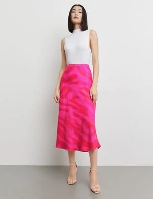 Zdjęcie produktu TAIFUN Damski Zamaszysta spódnica midi o subtelnym połysku 80cm Różowy Zwierzęcy nadruk
