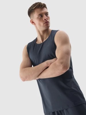 Zdjęcie produktu Tank top treningowy regular z materiału z recyklingu męski - granatowy 4F