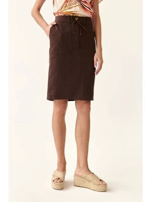 Zdjęcie produktu TATUUM Lniana spódnica w kolorze ciemnobrązowym rozmiar: 40