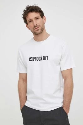 Zdjęcie produktu The Kooples t-shirt bawełniany męski kolor biały z nadrukiem HTSC28024K