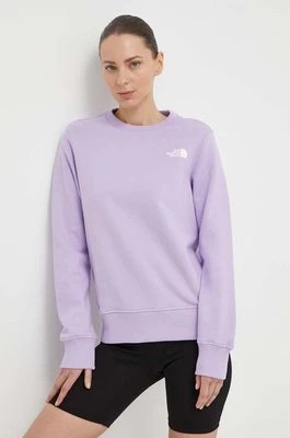 Zdjęcie produktu The North Face bluza bawełniana damska kolor fioletowy gładka NF0A7QZWQZI1