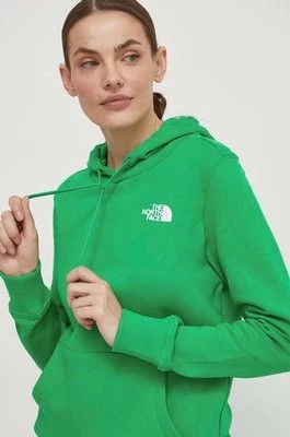 Zdjęcie produktu The North Face bluza bawełniana damska kolor zielony z kapturem gładka NF0A7X2TPO81