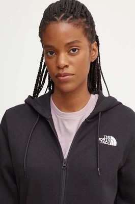 Zdjęcie produktu The North Face bluza Simple Dome Full Zip Hoodie damska kolor czarny z kapturem z nadrukiem NF0A89EWJK31