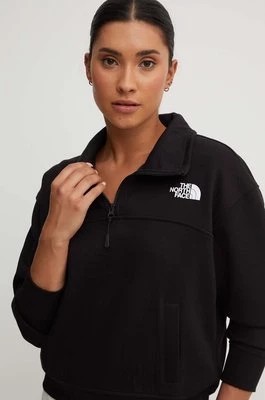 Zdjęcie produktu The North Face bluza W Essential Qz Crew damska kolor czarny z nadrukiem NF0A854HJK31