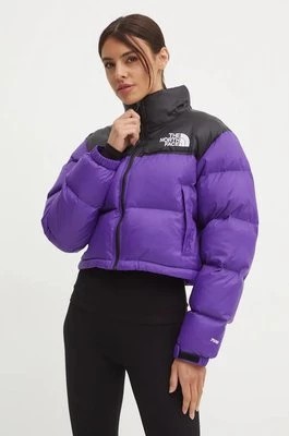 Zdjęcie produktu The North Face kurtka puchowa Nuptse Short Jacket damska kolor fioletowy zimowa oversize NF0A5GGES961