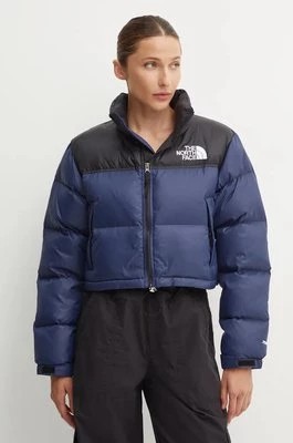 Zdjęcie produktu The North Face kurtka puchowa Nuptse Short Jacket damska kolor granatowy zimowa NF0A5GGE92A1