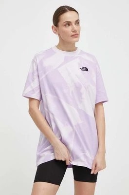 Zdjęcie produktu The North Face t-shirt bawełniany damski kolor fioletowy NF0A881FUI61