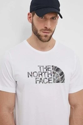 Zdjęcie produktu The North Face t-shirt bawełniany męski kolor biały z nadrukiem NF0A87N5YPO1