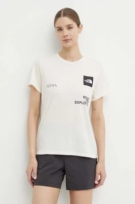 Zdjęcie produktu The North Face t-shirt sportowy Foundation Coordinates kolor beżowy NF0A882WQLI1