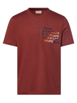 Zdjęcie produktu Tom Tailor T-shirt męski Mężczyźni Bawełna czerwony nadruk,